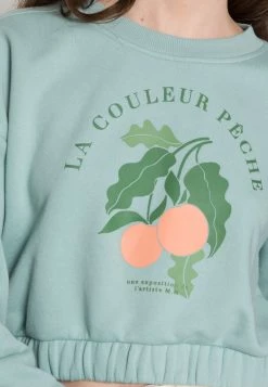 Monki Damen Sweatshirt - Turquiose -Monki Verkäufe 2022 054cd0f1f9f34a3197f368eaa31ffe70