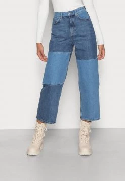 Monki Damen Jeans Relaxed Fit - Blue Medium