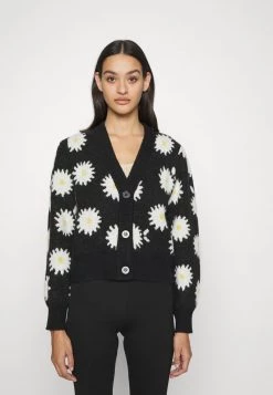 Monki Damen Strickjacke - Black Dark