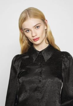 Monki Damen NALA BLOUSE - Hemdbluse - Black -Monki Verkäufe 2022 090f55d34aea4e1eb944f4224582b5cd