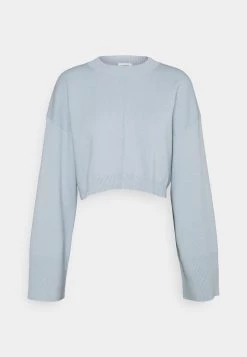 Monki Damen Strickpullover - Blue Dusty Light