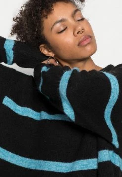 Monki Damen Strickkleid - Turquoise Light Stripe -Monki Verkäufe 2022 0b6dca05f93848cda4af5c387c0261b6