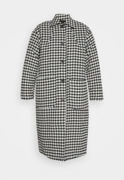 Monki Damen Klassischer Mantel - Black/white -Monki Verkäufe 2022 0d0ae690d5e7460c93ed0cbd06427b89