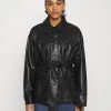 Monki Damen Kunstlederjacke - Black