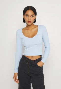 Monki Damen Langarmshirt - Blue Light
