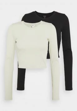 Monki Damen Langarmshirt - Green Light/black -Monki Verkäufe 2022 125c0890d6234210b9e3f798a3e40250