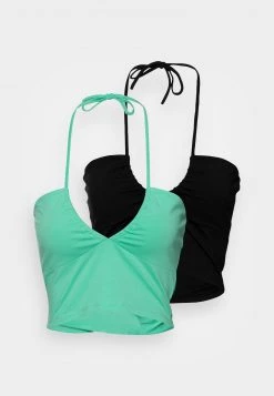 Monki Damen 2 PACK - Top - Black/dark Green -Monki Verkäufe 2022 1353dac0a37a4845bd8459ff2831e177
