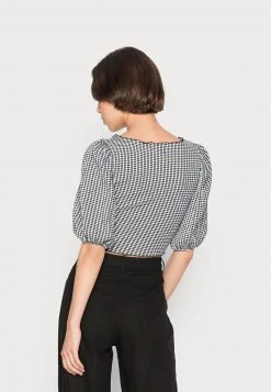 Monki Damen Bluse - Ginghamn Black/white -Monki Verkäufe 2022 1390f8efb4864850a9b7b25912d50802