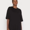 Monki Damen T-Shirt Print - Black Dark