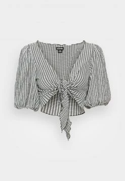Monki Damen Bluse - Ginghamn Black/white -Monki Verkäufe 2022 16f5689a54314aab9db7c1451c0de9c0