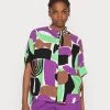 Monki Damen Hemdbluse - Multi Coloured/green