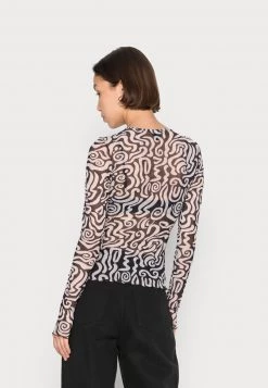 Monki Damen Langarmshirt - Black/beige -Monki Verkäufe 2022 18308dbc21664de3bfbbd4105f4c09d3