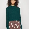 Monki Damen Strickpullover - Green Dark