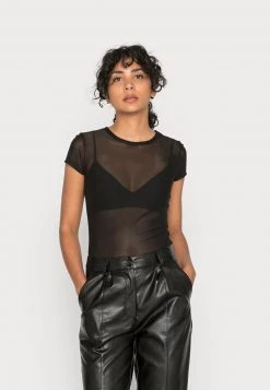 Monki Damen T-Shirt Print - Black