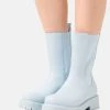 Monki Damen Plateaustiefel - Blue Light