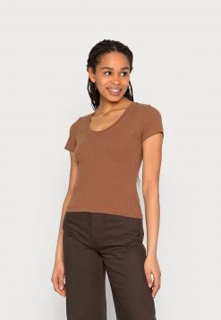 Monki Damen 2 PACK - T-Shirt Basic - Black Dark/brown Medium Dusty -Monki Verkäufe 2022 19d921d0293445498c99ecb7de5b2753