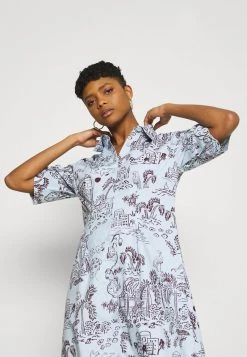 Monki Damen Blusenkleid - Light Blue -Monki Verkäufe 2022 220f10692a294637b18c9f056c5279fd