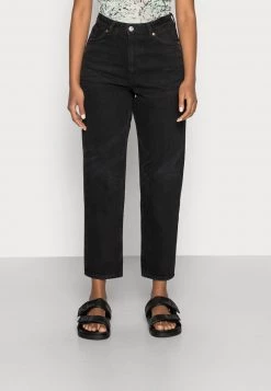 Monki Damen Jeans Relaxed Fit - Black