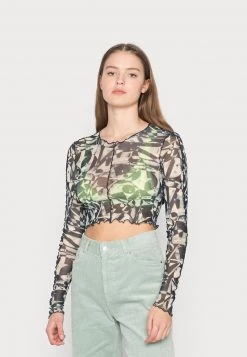 Monki Damen Langarmshirt - Black Dark