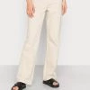 Monki Damen Jeans Straight Leg - Beige Dusty Light