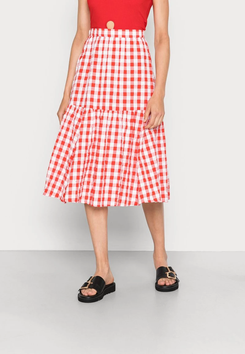 Monki Damen A-Linien-Rock - Big Gingham 1 Monki Damen A-Linien-Rock - Big Gingham