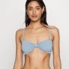 Monki Damen Bikini-Top - Blue Bubbly