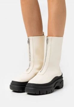 Monki VEGAN GRETCHEN BOOT - Plateaustiefel - White Dusty Light | Damen