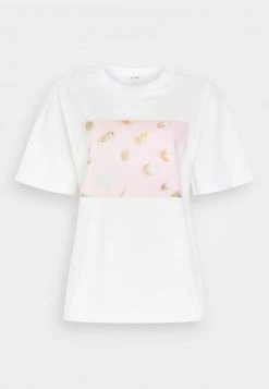 Monki Damen T-Shirt Print - White Light Unique Pastelshells -Monki Verkäufe 2022 2db908c0c39946cbbc69f1862f7e0496