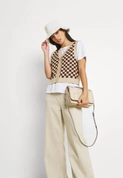 Monki Damen Weste - Brown And Beige -Monki Verkäufe 2022 2f839fdc85f34e5395157614d4187967