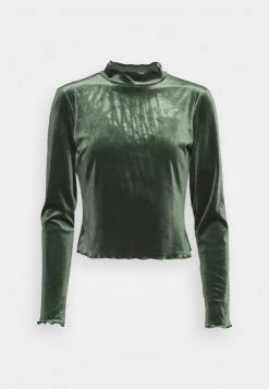 Monki Damen Langarmshirt - Dark Green -Monki Verkäufe 2022 2fbeefdd166949b685529aff5f4e3921