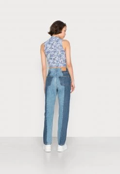 Monki Damen Jeans Straight Leg - Blue Medium Dusty -Monki Verkäufe 2022 2fd07e6a43dc46e0834ec09d3555da09