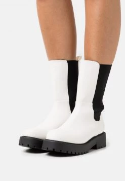Monki Damen Plateaustiefel - White