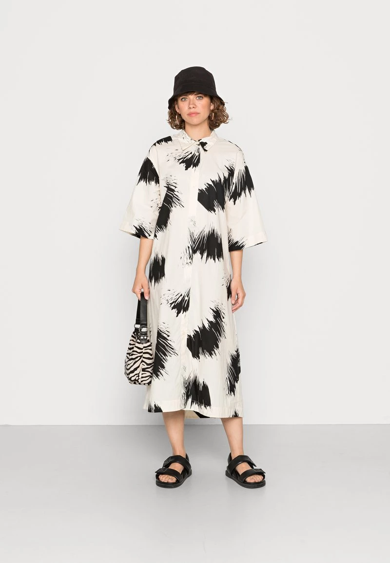 Monki Damen Blusenkleid - Black/white 2 Monki Damen Blusenkleid - Black/white – Bild 2