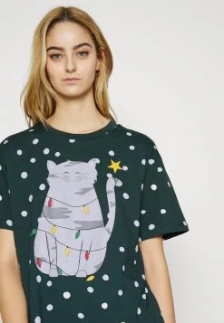 Monki Damen T-Shirt Print - Green Dark -Monki Verkäufe 2022 368370abdc6348ce801956c6a1632e71