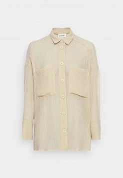 Monki Damen Hemdbluse - Beige Mid Dusty -Monki Verkäufe 2022 37e53fdc5b6848ce99a61193f801568f