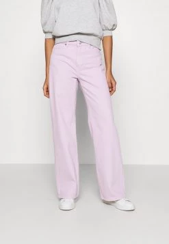 Monki Damen Jeans Straight Leg - Lilac Purple Light