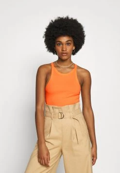 Monki EDDA SINGLET 2 PACK - Top - Orange/black Dark Solid | Damen -Monki Verkäufe 2022 3b648796419d424da8b82a811e9a0d93