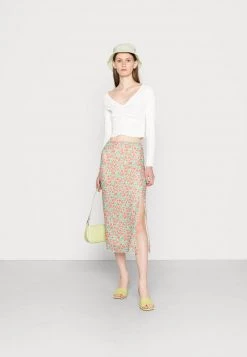 Monki Damen Bleistiftrock - Yellow Dusty Light/grannyflower -Monki Verkäufe 2022 3b6df668e5af4cd3bd849c5a240ace09