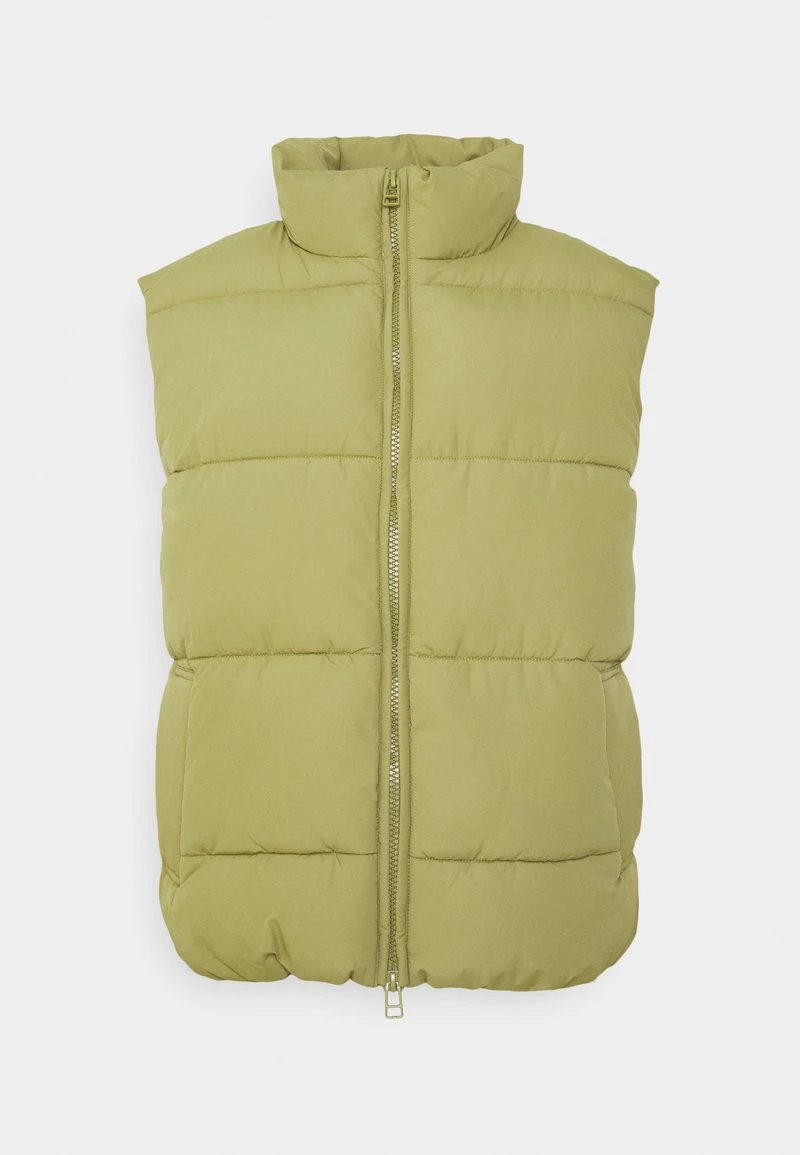 Monki Damen Weste - Khaki Green Dusty Light 1 Monki Damen Weste - Khaki Green Dusty Light