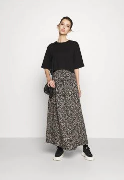 Monki Damen ELINA TOP 2 PACK - T-Shirt Basic - Green Dusty Light/white