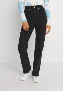 Monki Damen KAORI - Jeans Relaxed Fit - Black Dark