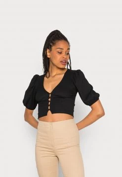 Monki Damen Bluse - Black Dark