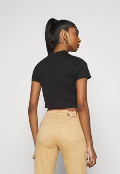 Monki Damen T-Shirt Basic - Black -Monki Verkäufe 2022 3db4cbd301384cedbc712a85a0808456