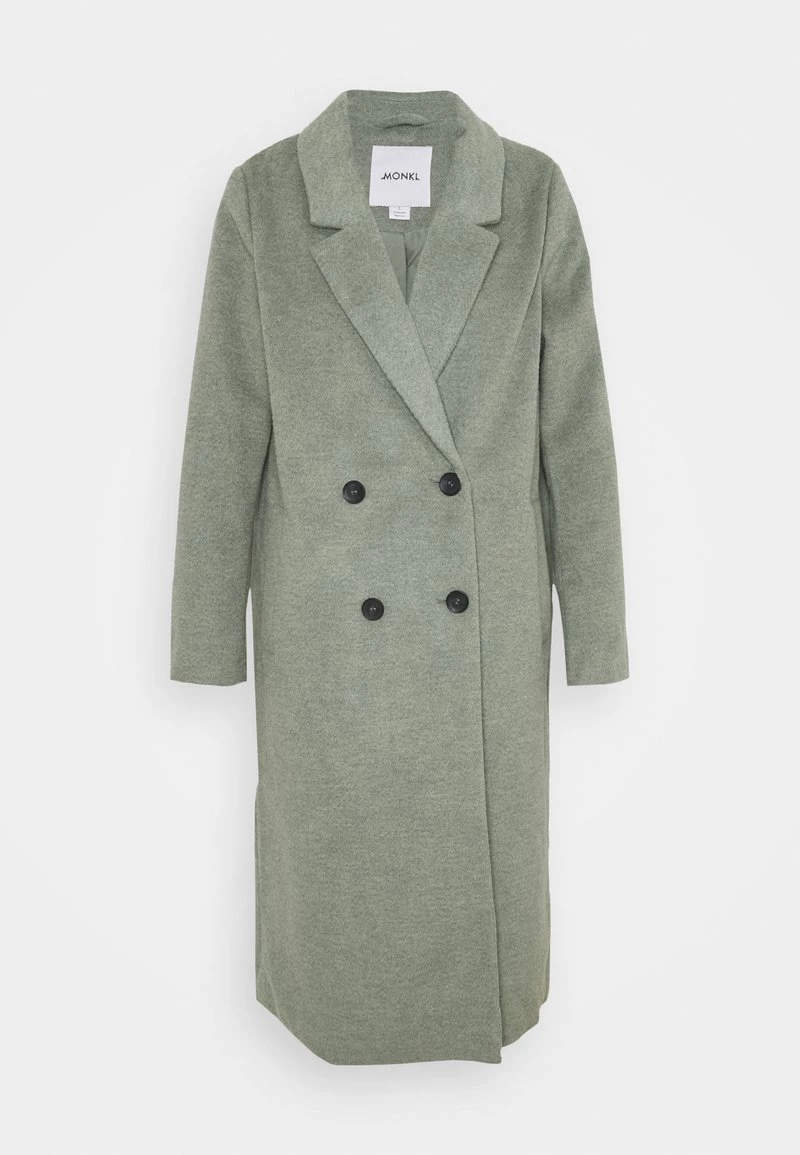 Monki Damen Klassischer Mantel - Khaki Green Dusty Light 4 Monki Damen Klassischer Mantel - Khaki Green Dusty Light – Bild 4