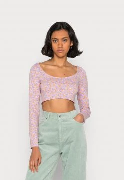 Monki Damen Langarmshirt - Lilac Purple Light/erantis/white -Monki Verkäufe 2022 40c46d9acfa74074a6caecf2d05022f9