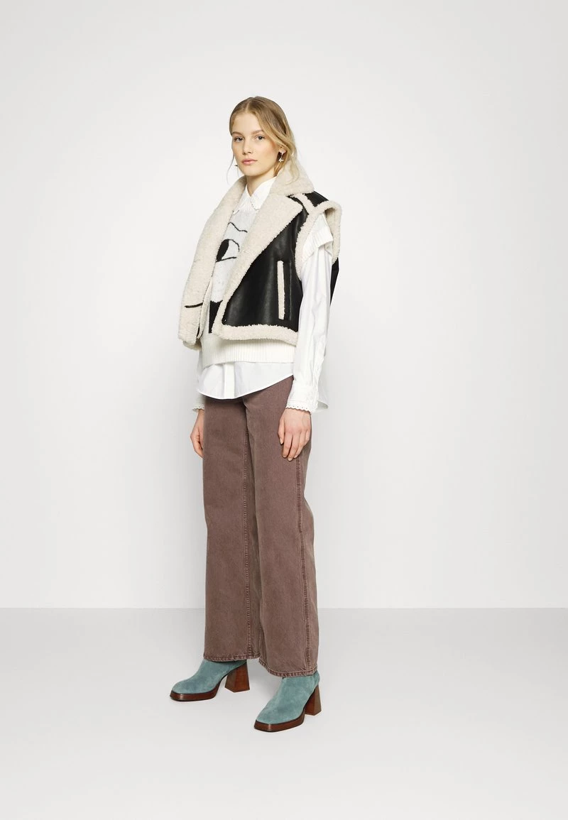 Monki Damen Strickpullover - White With Black Print 2 Monki Damen Strickpullover - White With Black Print – Bild 2