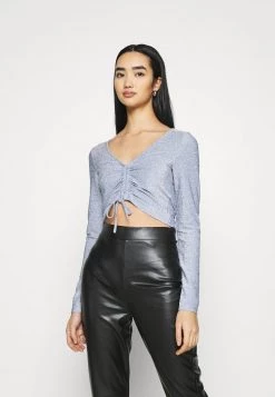 Monki Damen OLLE - Langarmshirt - Blue Light