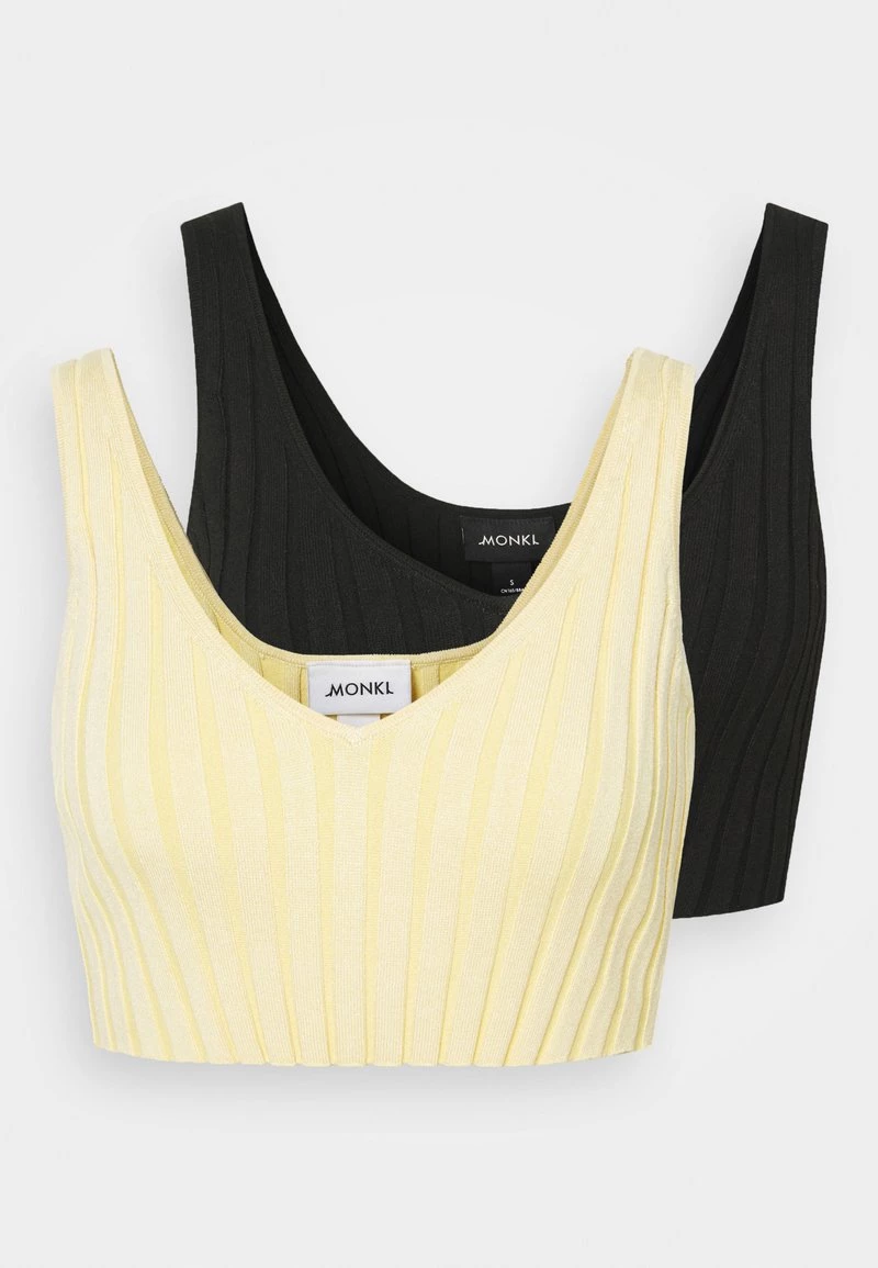 Monki Damen 2 PACK - Top - Black/light Yellow 1 Monki Damen 2 PACK - Top - Black/light Yellow
