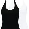 Monki Damen Top - White/black