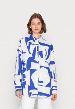 Monki Damen Hemdbluse - Blue/white